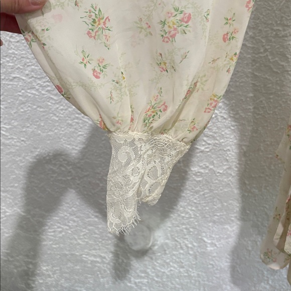 ASOS Mini Dress US 10 Coquette Cottagecore Dress Lace Floral Wrap Dress - Picture 7 of 11